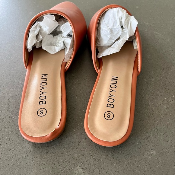 NEW in box Boyyoun Orange Mules, Size 8 - Picture 7 of 12